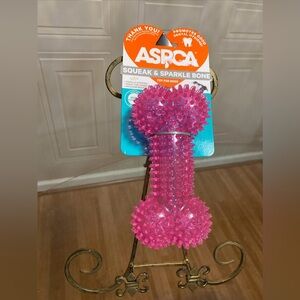 Aspca rubber Spike  Dog Bone Play Toy Squeaky Chew 6”